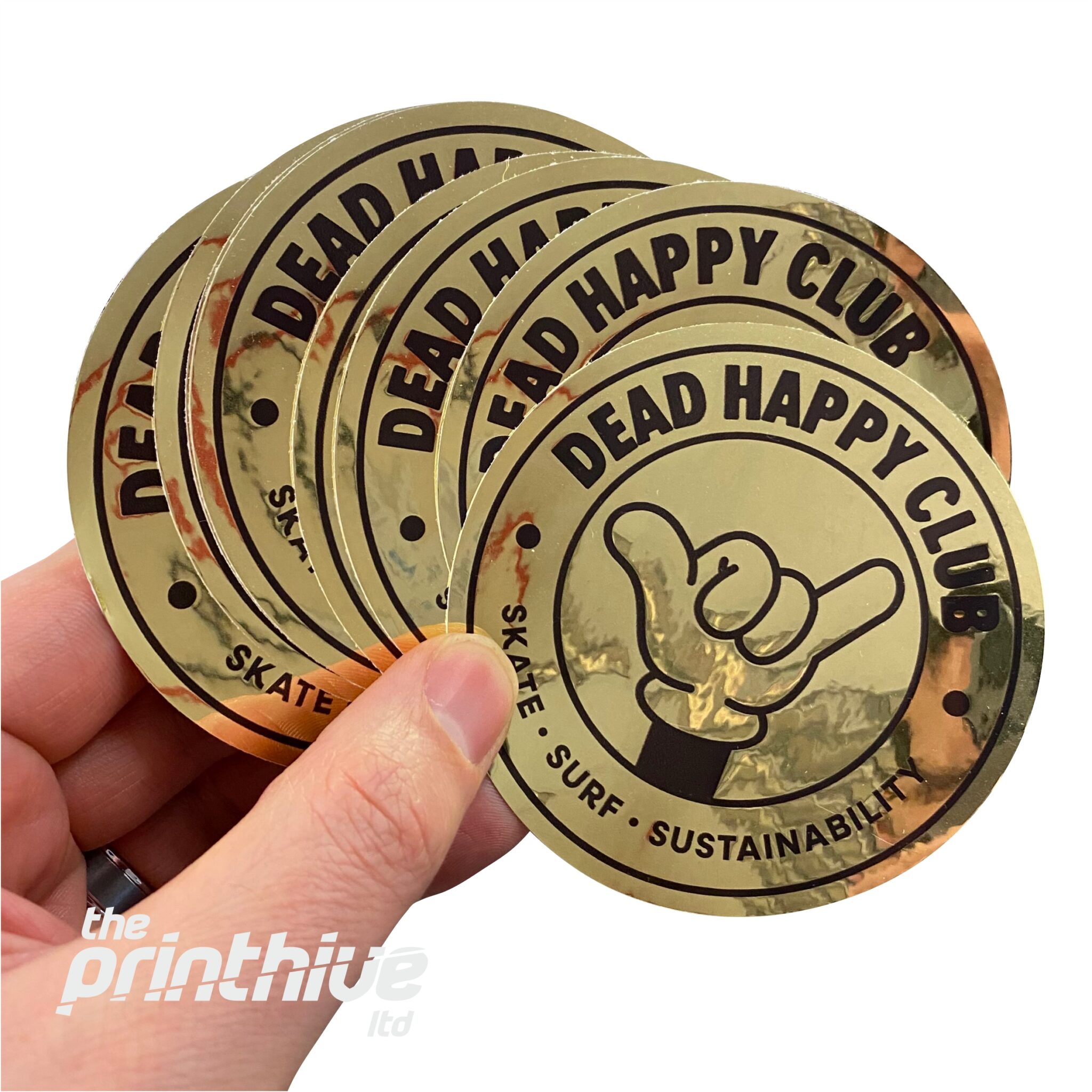Service Sticker Chrome Gold Chrome Stickers - Cut To Shape The Print Hive